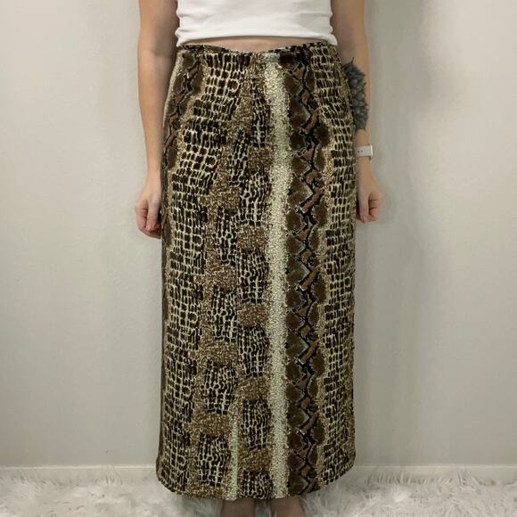 Vintage Maria Gabrielle Animal Print Midi Skirt Size XL - Picture 1 of 10